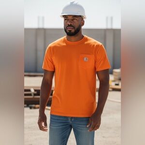Carhartt Vibrant Orange Pocket Tee-NWOT-Size Large